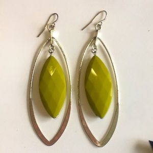 Olive Lime Green Drop Earrings
